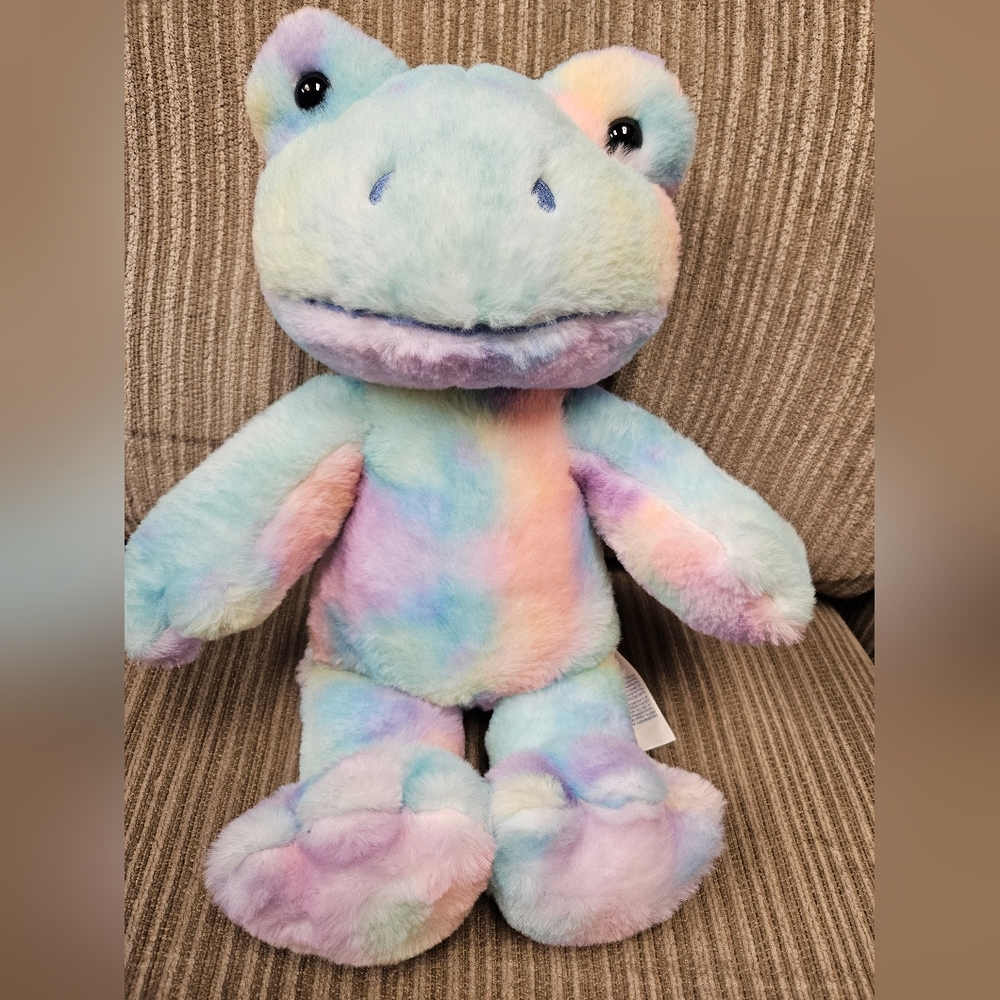 Build-A-Bear Rainbow Clouds Frog Pastel Tie-Dye NWOT